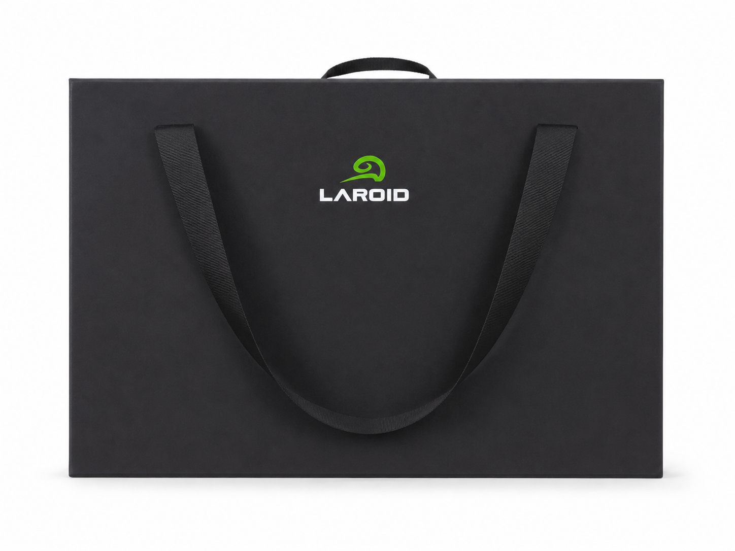 Schwarze LAROID Musterbox für die Größenanprobe im Verein